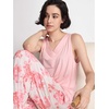GYS Bamboo Viscose Women’s Pajama Sets 2 Piece Summer Sleeveless Sleepwear | Silky, Breathable, Lightweight, Sweat-wicking, V-neck Tank Flowy Top and Loose Long Pants with Pockets for Women, Lounge Wear(Peony)