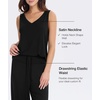 GYS Cooling Bamboo Viscose Pajamas for Women | Sleeveless Tank Top & Pants Pjs Set, Moisture-Wicking for Night Sweats, Buttery-Soft 2 Piece Lounge Sleep Set(Black)