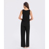 GYS Cooling Bamboo Viscose Pajamas for Women | Sleeveless Tank Top & Pants Pjs Set, Moisture-Wicking for Night Sweats, Buttery-Soft 2 Piece Lounge Sleep Set(Black)
