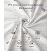 GYS Women Bamboo Viscose Short Sleeve Pajamas | Cooling & Moisture Wicking for Hot Sleepers, Satin V Neck Sleepwear, Stretch, Sleep Lounge Sets with Pockets(Lavender Stripes)
