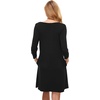GYS Women’s Bamboo Viscose 3/4 Sleeve V-neck Nightgown | Cooling & moisture wicking, Comfortable & breathable, for hot sleeper, Boat-neck, 2 pockets, Stretch fabric(Black)