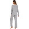 GYS Women’s Bamboo Viscose Cooling Pleated Pajama Set for Hot Flashes | Moisture wicking, Breathable, Tagless, Soft stretch, Pleated top, Elastic waist, 2 pockets, for night sweats & lounge(Heather Grey)