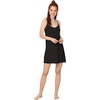 GYS Women’s Bamboo Viscose Full Slips for Under Dresses Cami Slip Dress | Lightweight, Anti Static, Adjustable Spaghetti Straps, Silky Soft, Moisture-Wicking, Perfect for Sheer Dresses(Black)