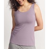 GYS Womens Bamboo Viscose Ribbed Summer Tank Tops | Sleeveless, Scoop Neck, Slim Fit, Cooling Pajama Shirts, No-Bra, Basic Tee for Going Out & Casual(Violet)