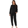 GYS 2-Piece Sets Women’s Sweatsuit, Matching Lounge Set Fall Travel Outfits | Ultra-Soft, Modal, Cotton, Moisture-Wicking, Breathable, Comfy, Stretchy, Long Sleeve Crew Neck Loungewear Set(Black)