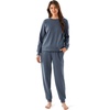 GYS 2-Piece Sets Women’s Sweatsuit, Matching Lounge Set Fall Travel Outfits | Ultra-Soft, Modal, Cotton, Moisture-Wicking, Breathable, Comfy, Stretchy, Long Sleeve Crew Neck Loungewear Set(Grayish Blue)