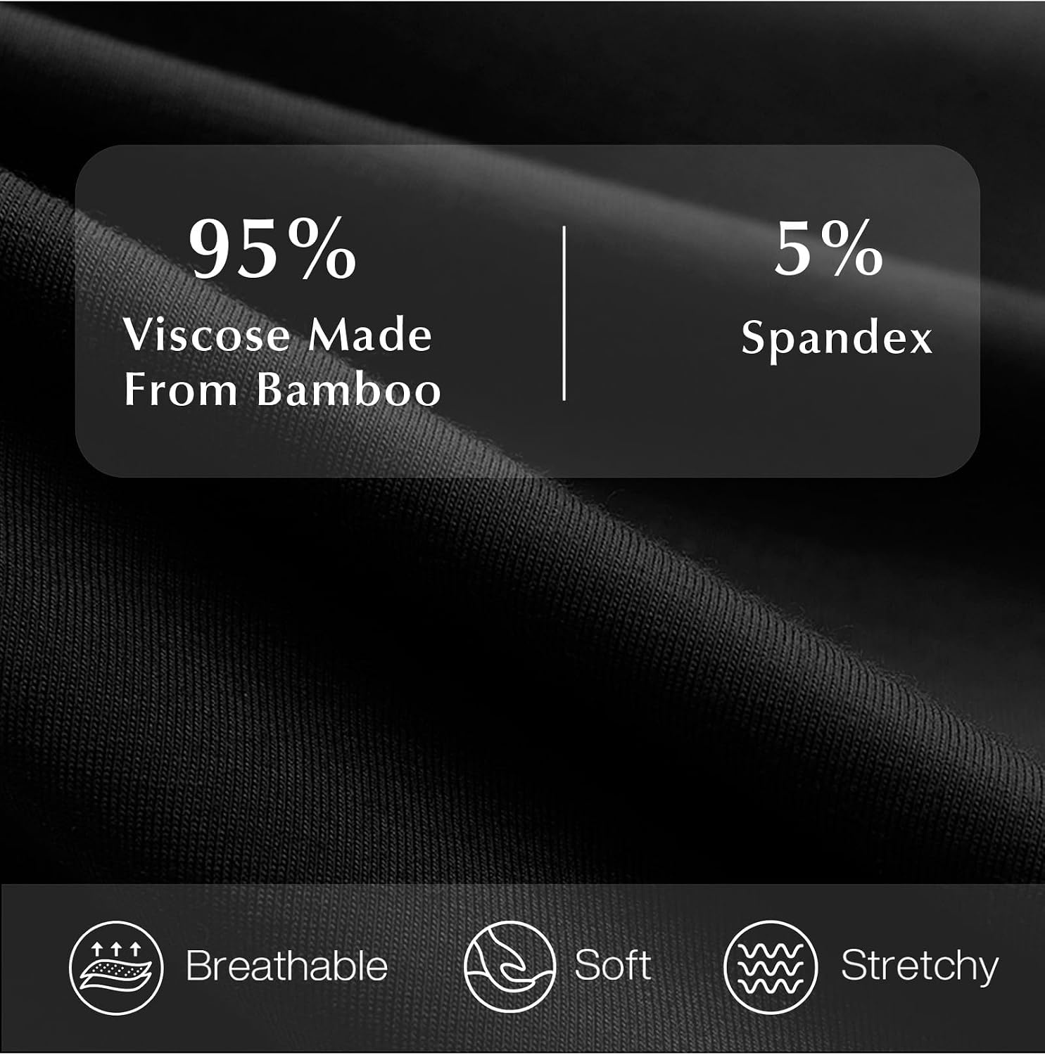 image:imageGYS Bamboo Viscose Mens Cooling Pajama Sets Short Sleeve Sleep SetBlack
