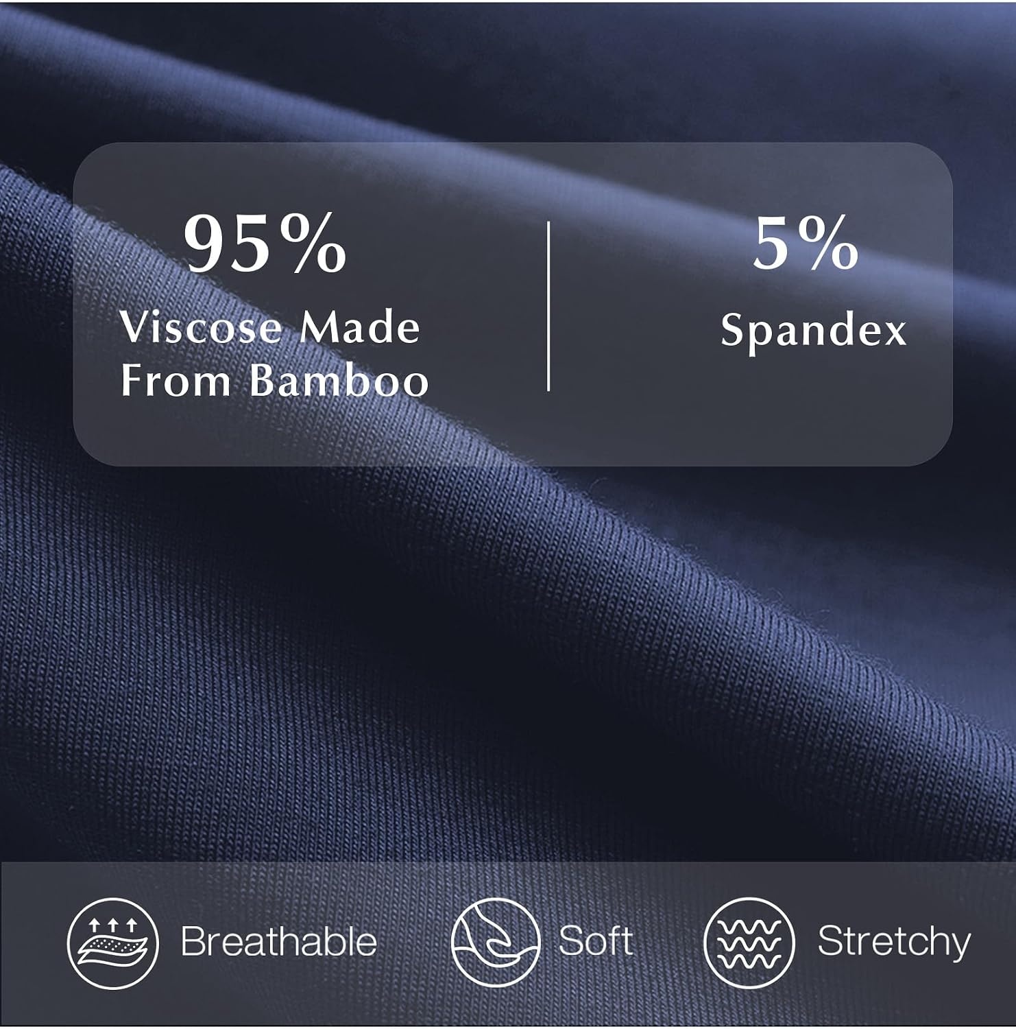 image:imageGYS Bamboo Viscose Mens Cooling Pajama Sets Short Sleeve Sleep SetDeep Blue