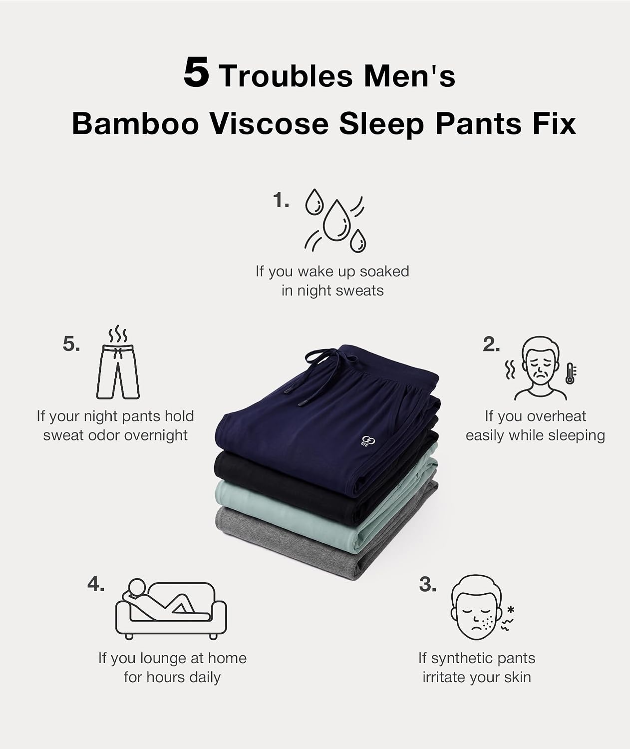 image:imageGYS Bamboo Viscose Mens Pajama Pants with PocketsDeep Blue
