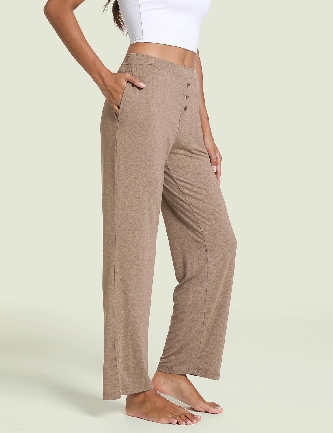 image:imageGYS Bamboo Viscose Pajama Pants for Women UltraSoft Lightweight BottomsCamel