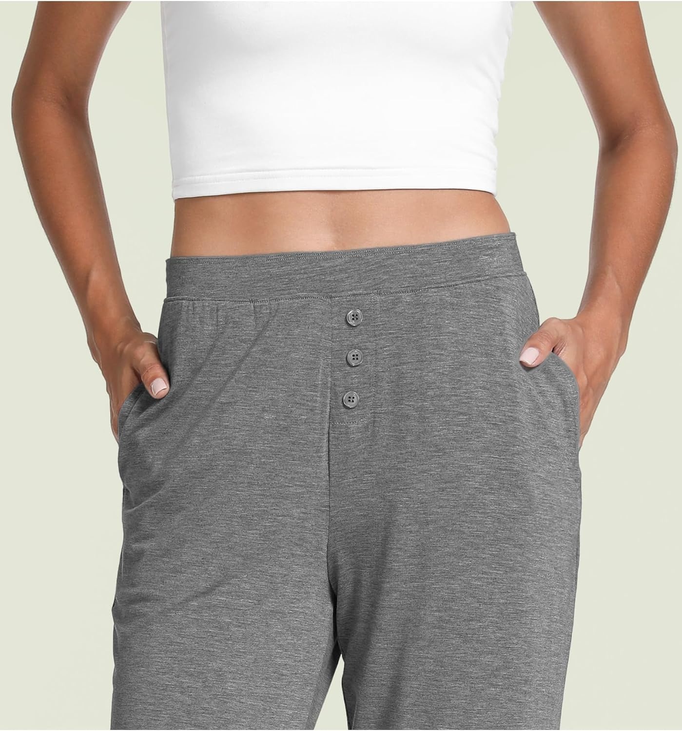 image:imageGYS Bamboo Viscose Pajama Pants for Women UltraSoft Lightweight BottomsDark Heather Grey