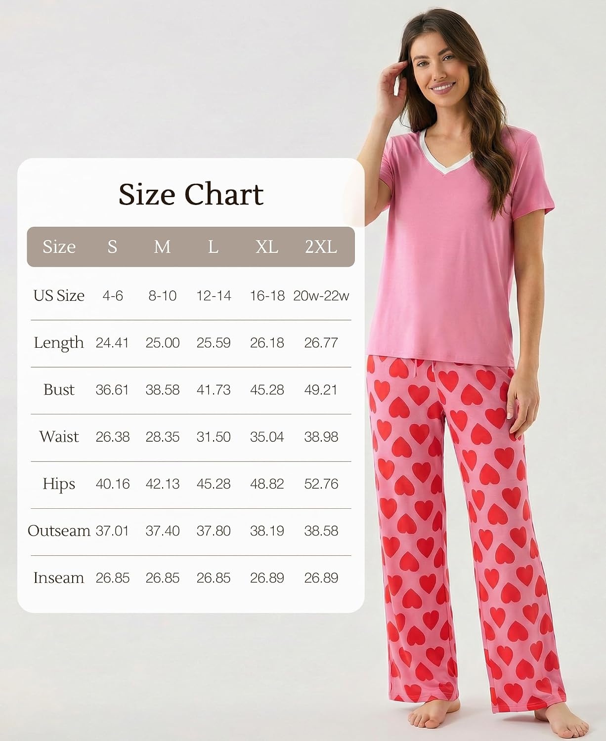 image:imageGYS Bamboo Viscose Pajamas for Women Cooling Sleepwear for Hot FlashesXoxo