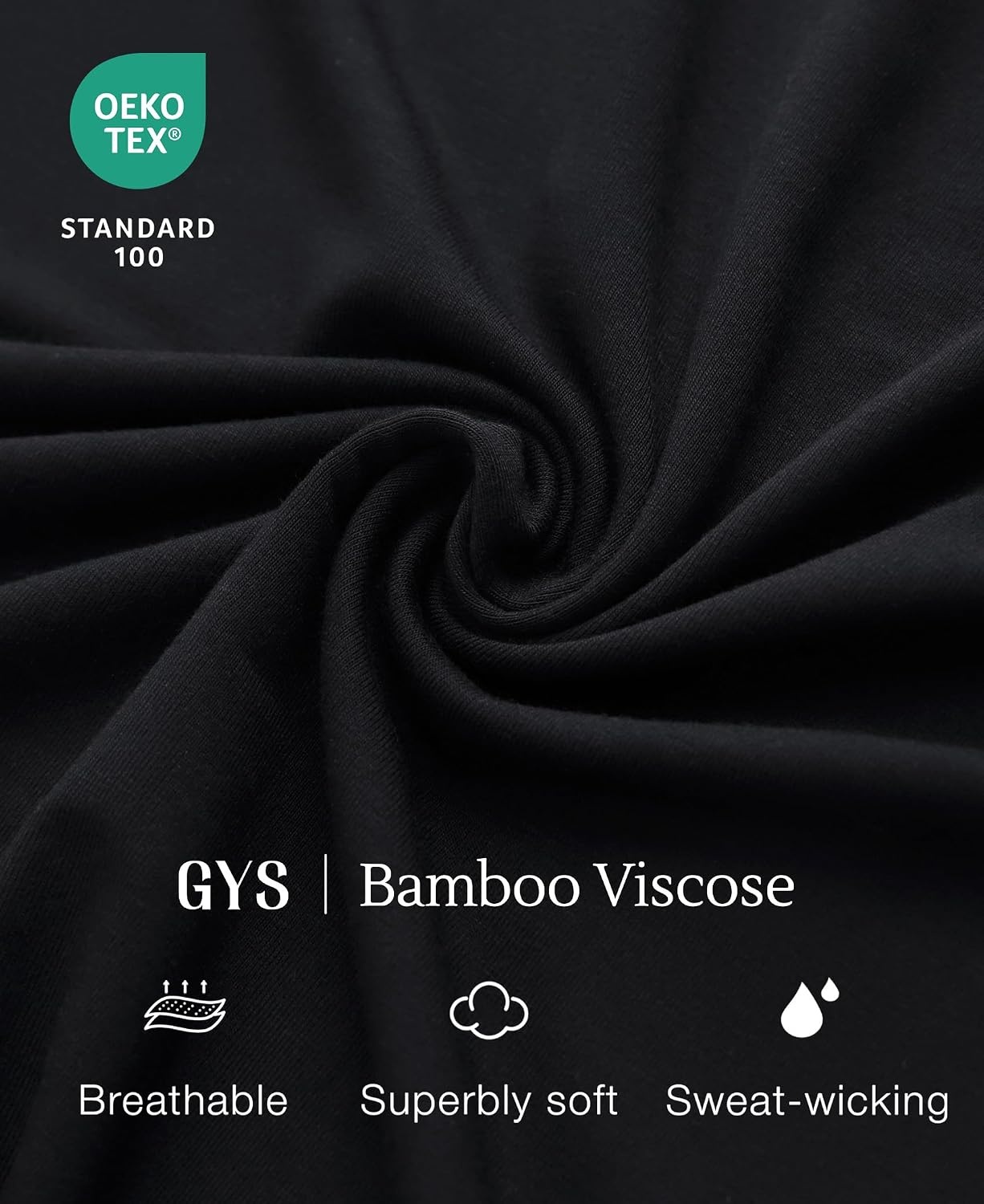 image:imageGYS Bamboo Viscose Women Nightgown Short Sleeve Soft Pajama NightshirtBlack