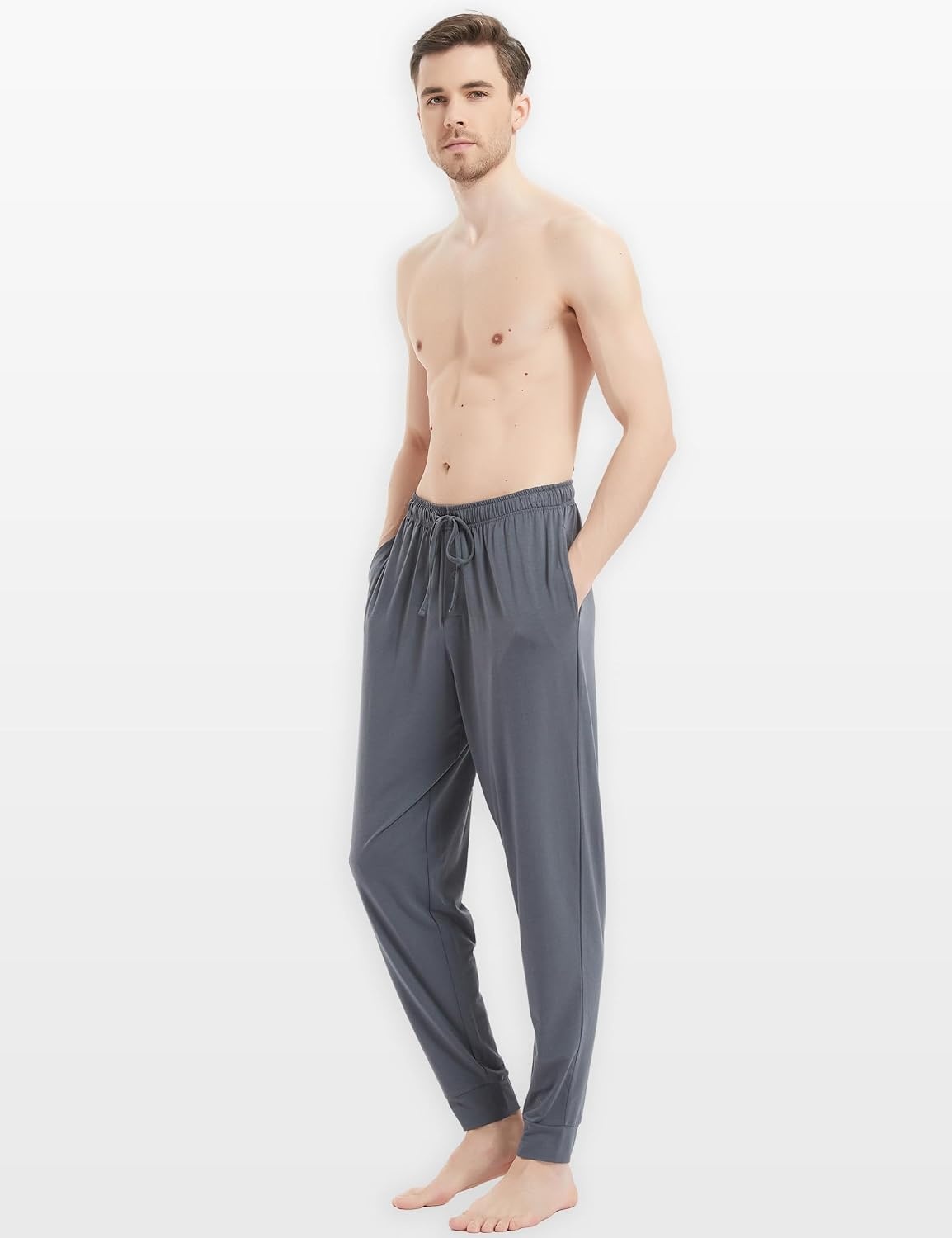 image:imageGYS Mens Bamboo Viscose Jogger Pajama Pants Cooling Lounge BottomsCharoal