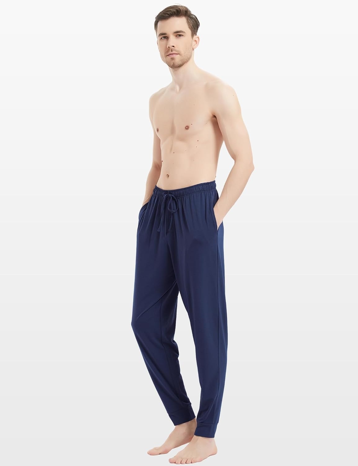 image:imageGYS Mens Bamboo Viscose Jogger Pajama Pants Cooling Lounge BottomsNavy