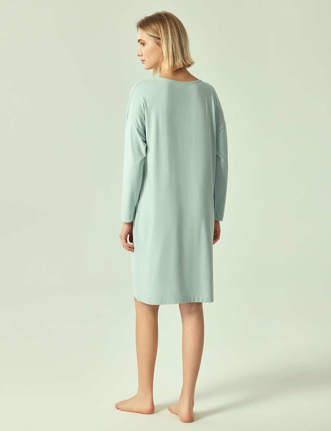 image:imageGYS Womens Bamboo Viscose Cooling Nightgown for Hot FlashesAqua Blue