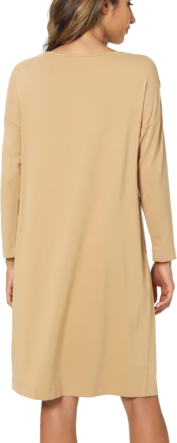 image:imageGYS Womens Bamboo Viscose Cooling Nightgown for Hot FlashesBrown