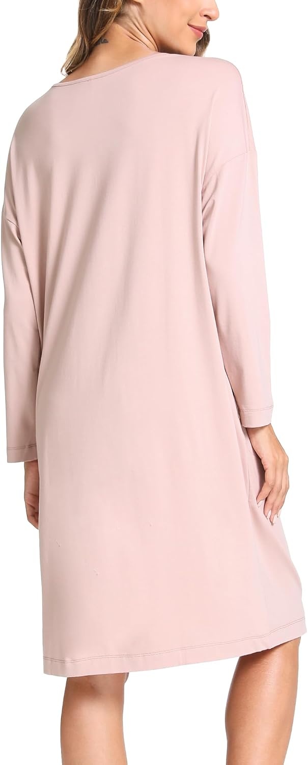 image:imageGYS Womens Bamboo Viscose Cooling Nightgown for Hot FlashesDusty Orchid