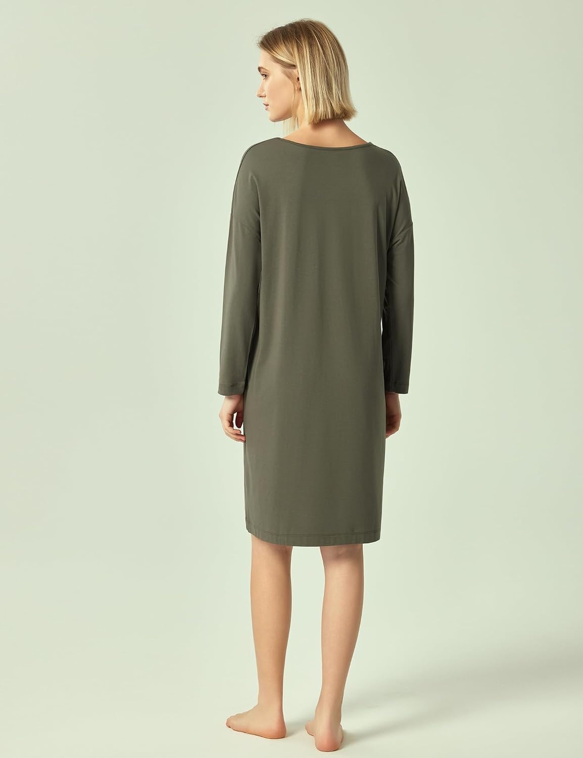 image:imageGYS Womens Bamboo Viscose Cooling Nightgown for Hot FlashesGreen