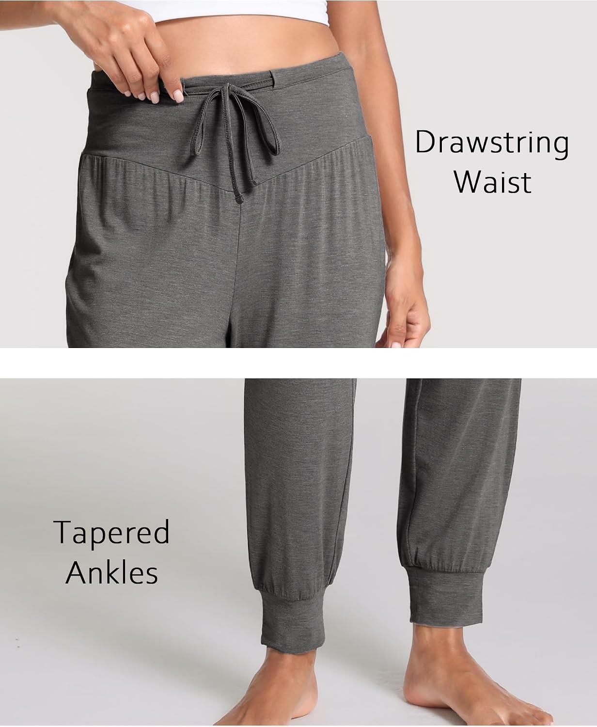 image:imageGYS Womens Bamboo Viscose Cooling Pajama PantsDark Heather Grey