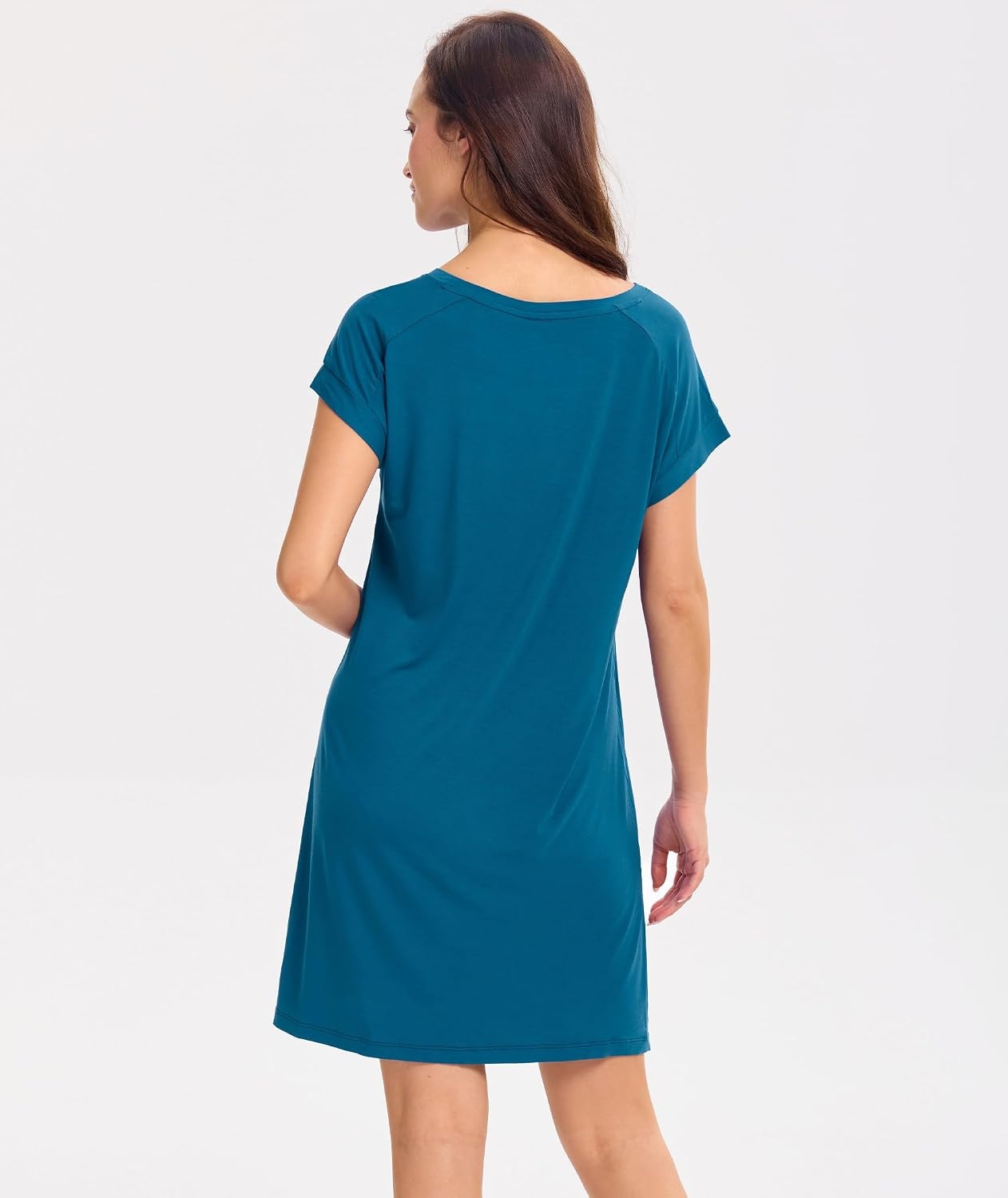 image:imageGYS Womens Bamboo Viscose Crew Neck Nightgown Cooling for Hot FlashesTeal Blue