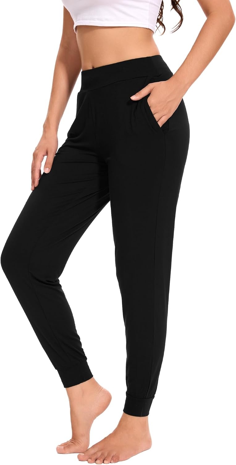 image:imageGYS Womens Bamboo Viscose Jogger Pajama PantsBlack
