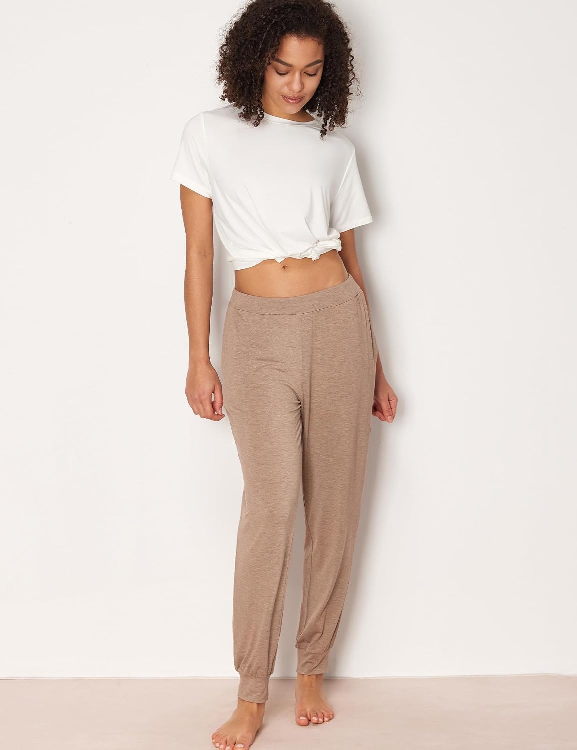 image:imageGYS Womens Bamboo Viscose Jogger Pajama PantsCamel
