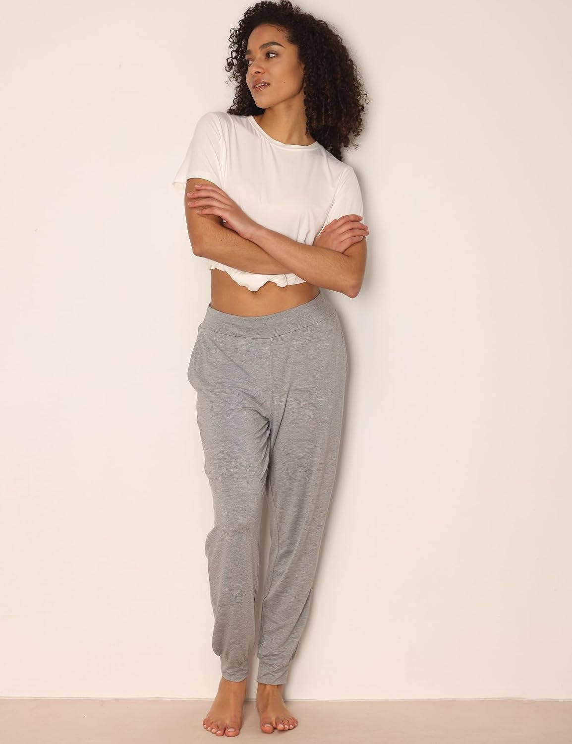 image:imageGYS Womens Bamboo Viscose Jogger Pajama PantsHeather Grey