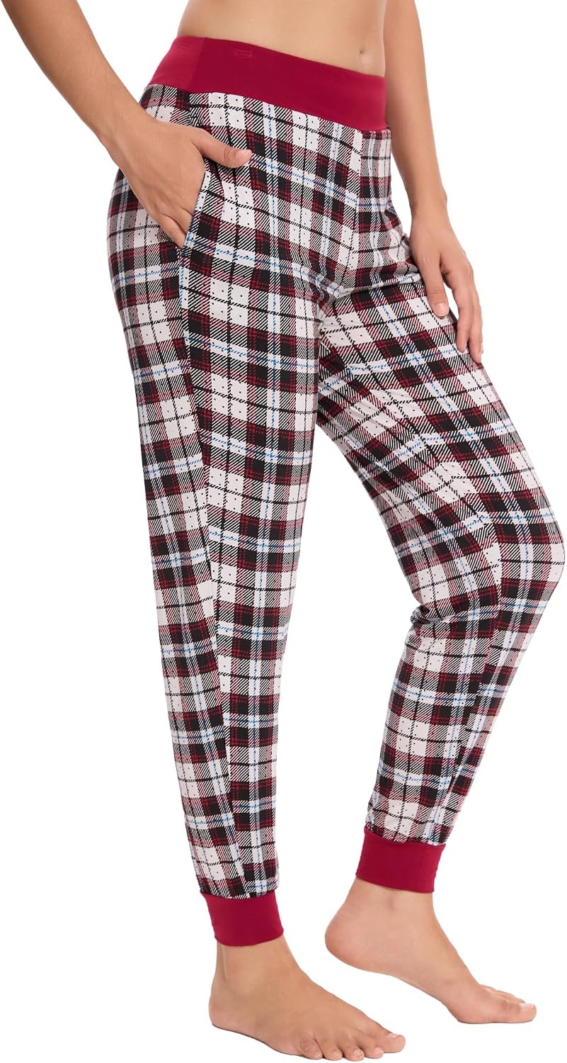 image:imageGYS Womens Bamboo Viscose Jogger Pajama PantsMulticoloured Plaid