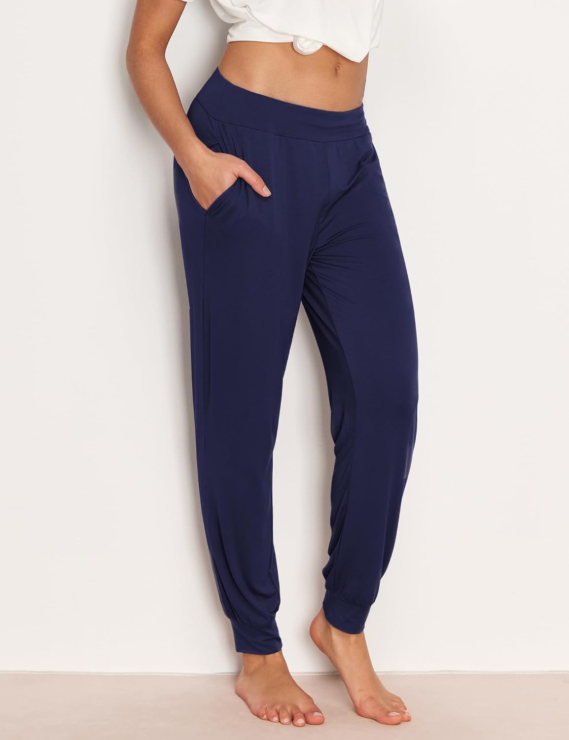 image:imageGYS Womens Bamboo Viscose Jogger Pajama PantsNavy