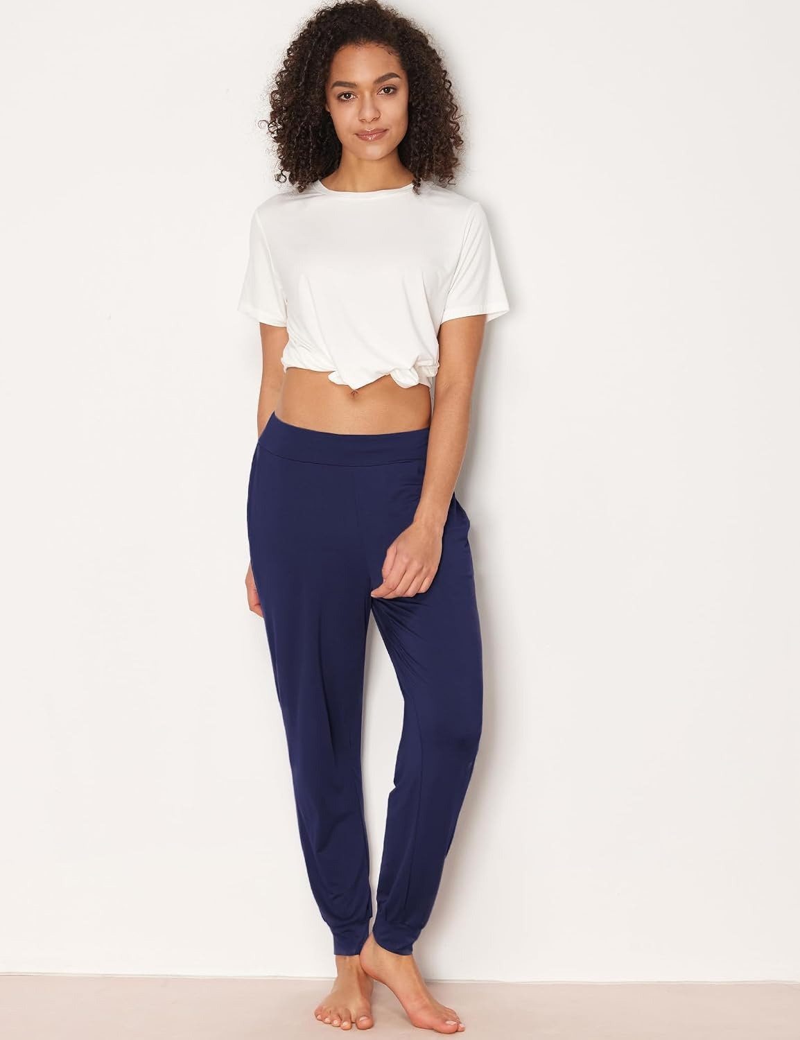 image:imageGYS Womens Bamboo Viscose Jogger Pajama PantsNavy