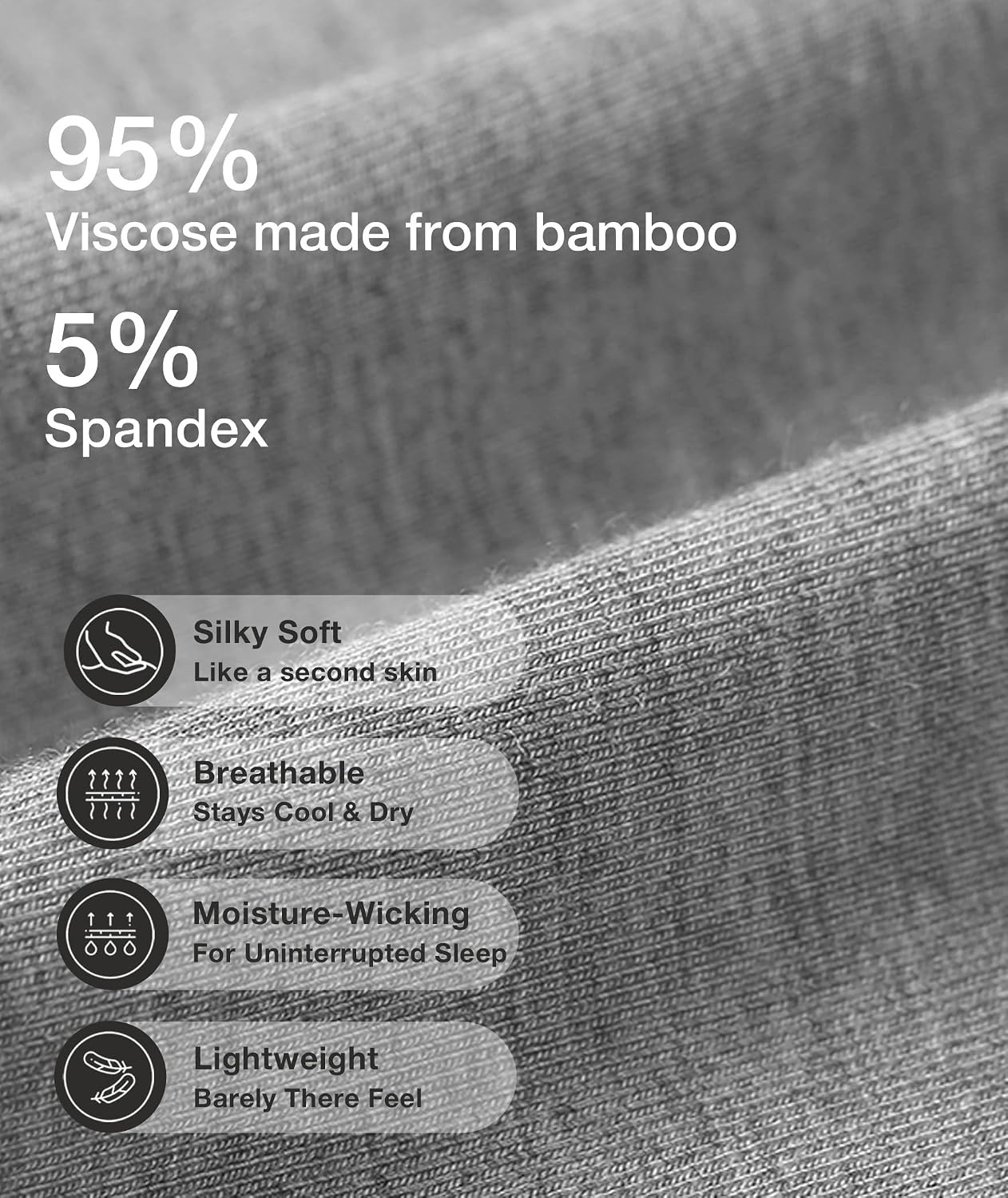 image:imageGYS Womens Bamboo Viscose Long Sleeve Pajamas SetB Heather Grey