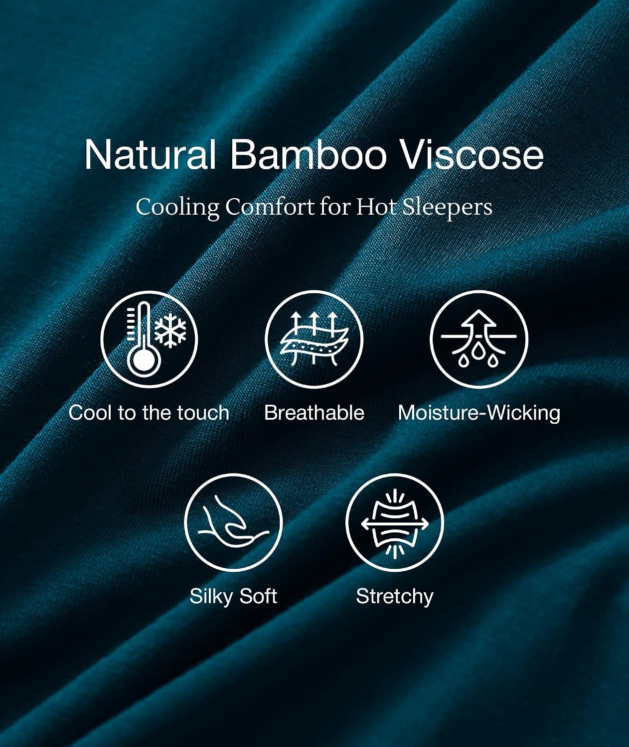 image:imageGYS Womens Bamboo Viscose Pajama Set Cooling for Hot FlashesDark Cyan