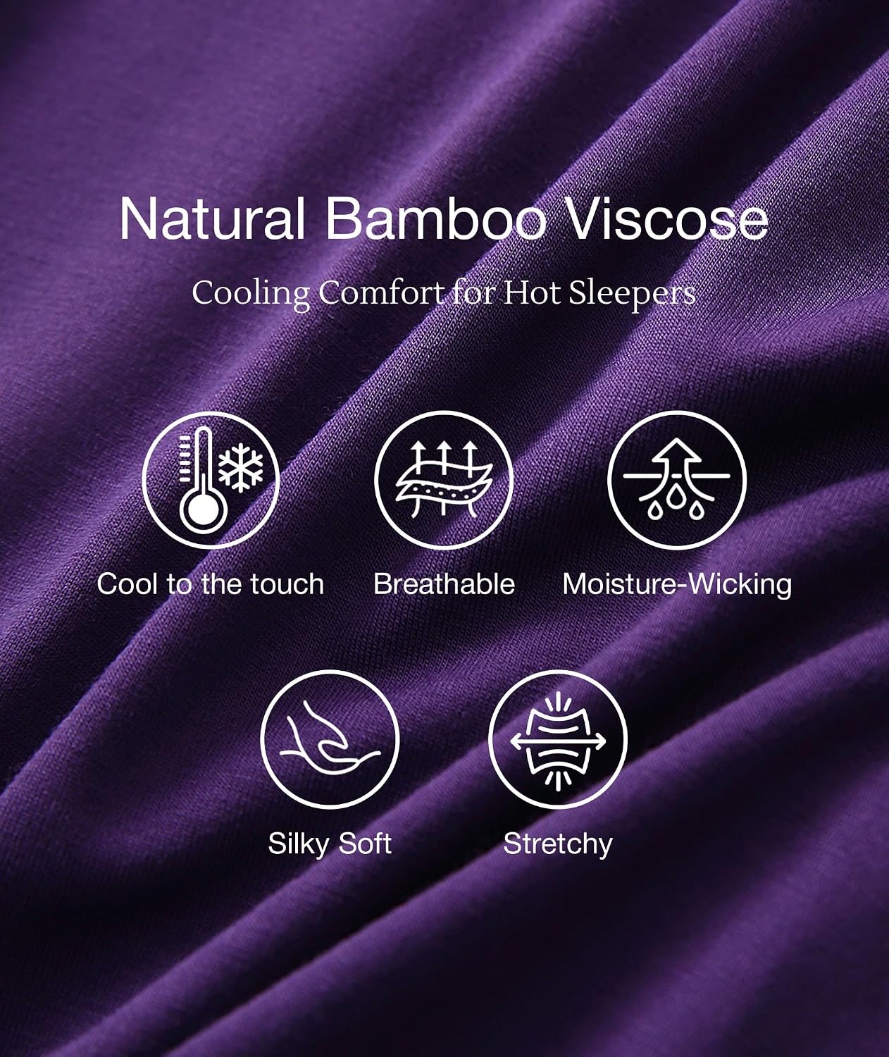image:imageGYS Womens Bamboo Viscose Pajama Set Cooling for Hot FlashesPurple Dots