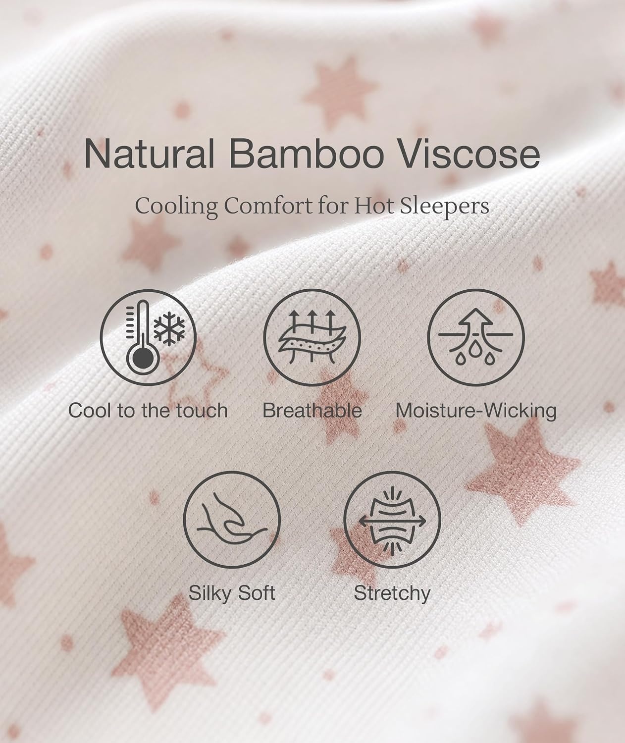 image:imageGYS Womens Bamboo Viscose Pajama Set Cooling for Hot FlashesWhite Stars