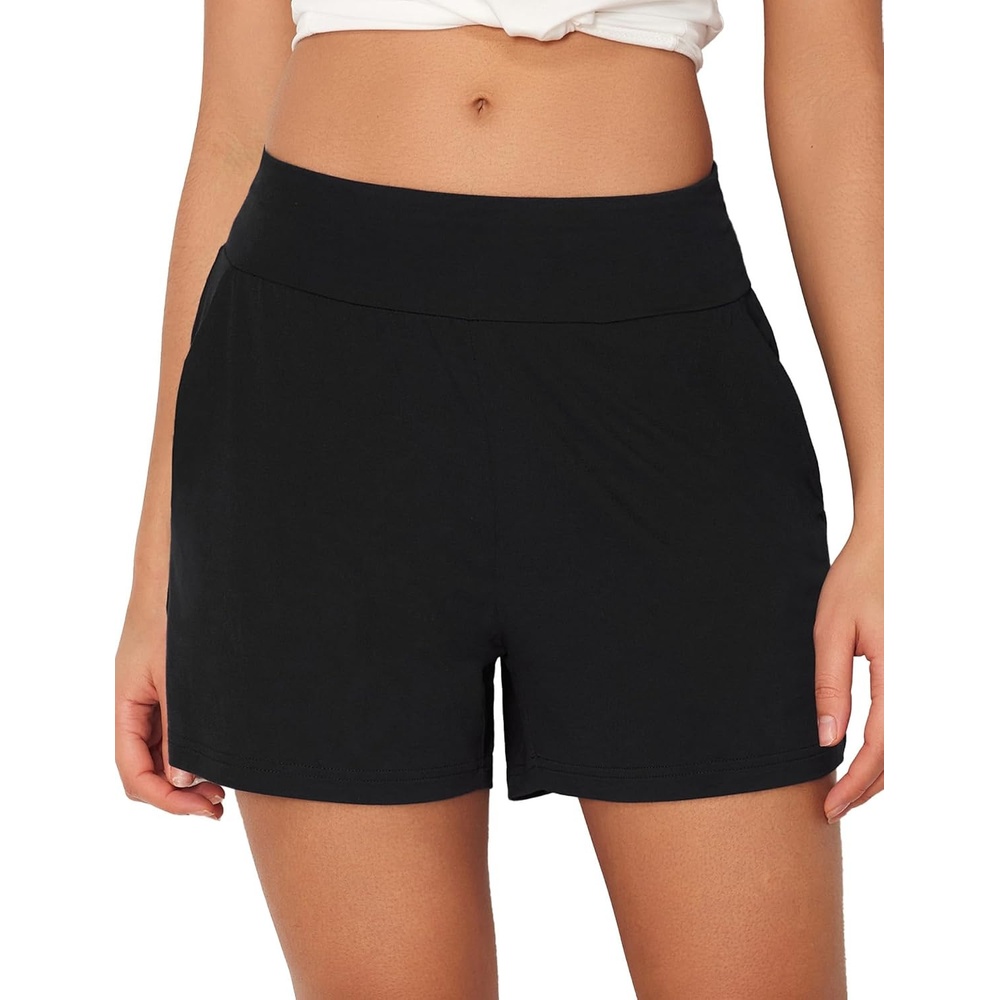 image:imageGYS Bamboo Viscose Pajama Shorts for Women Casual Micro Mini Lounge ShortsBlack