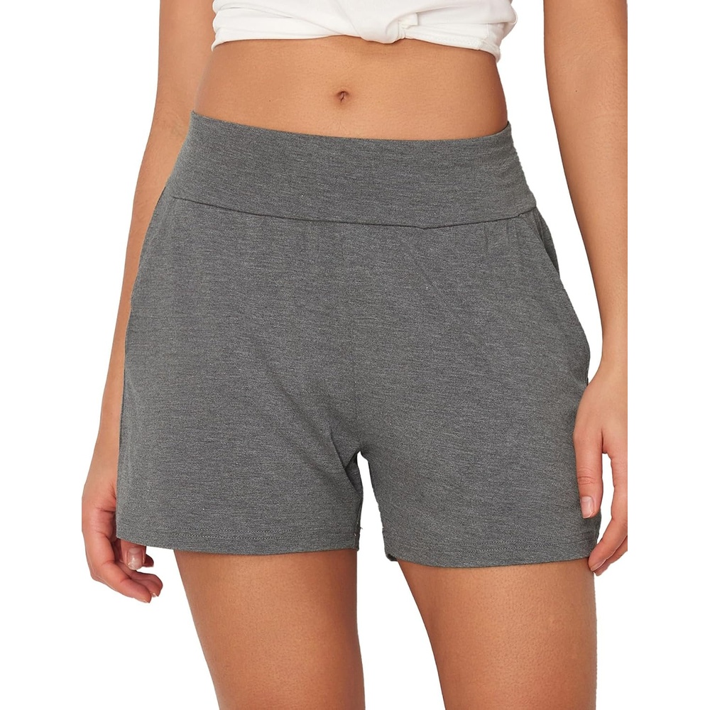 image:imageGYS Bamboo Viscose Pajama Shorts for Women Casual Micro Mini Lounge ShortsDark Heather Grey