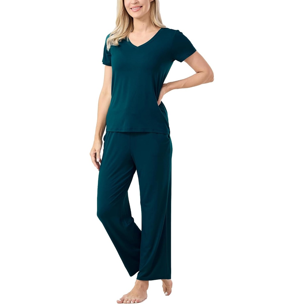 image:imageGYS Bamboo Viscose Pajamas for Women Cooling Sleepwear for Hot FlashesLyons Blue