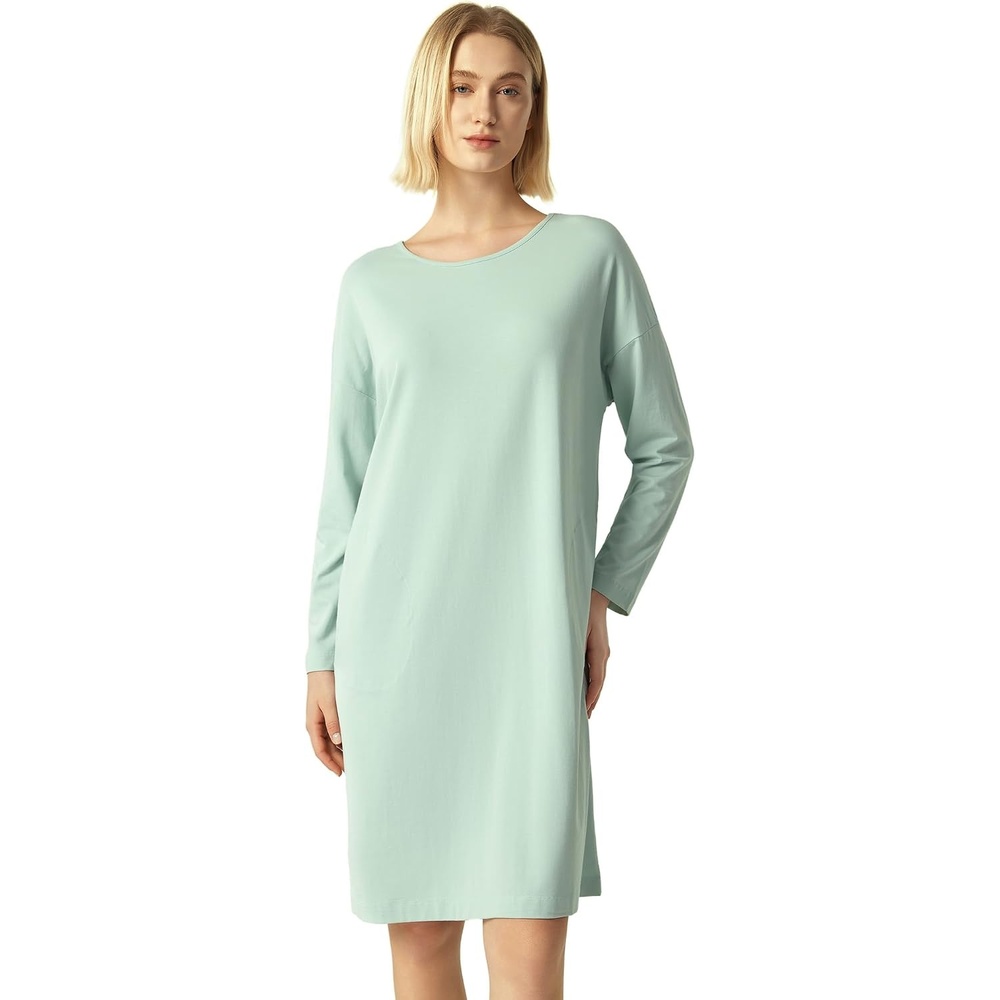 image:imageGYS Womens Bamboo Viscose Cooling Nightgown for Hot FlashesAqua Blue