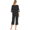 GYS Bamboo Viscose Capri Pajamas for Women Set Cooling 3/4 Sleeve Pjs(Black)