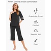 GYS Bamboo Viscose Capri Pajamas for Women Set Cooling 3/4 Sleeve Pjs(Black)