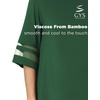 GYS Bamboo Viscose Capri Pajamas for Women Set Cooling 3/4 Sleeve Pjs(Dark Green)