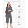 GYS Bamboo Viscose Capri Pajamas for Women Set Cooling 3/4 Sleeve Pjs(Dark Heather Grey)