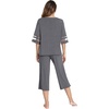 GYS Bamboo Viscose Capri Pajamas for Women Set Cooling 3/4 Sleeve Pjs(Dark Heather Grey)