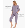 GYS Bamboo Viscose Capri Pajamas for Women Set Cooling 3/4 Sleeve Pjs(Violet)
