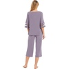 GYS Bamboo Viscose Capri Pajamas for Women Set Cooling 3/4 Sleeve Pjs(Violet)