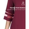 GYS Bamboo Viscose Capri Pajamas for Women Set Cooling 3/4 Sleeve Pjs(Wine)