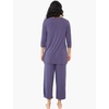 GYS Bamboo Viscose Capri Pajamas for Women Set, Soft 3/4 Sleeve Sleepwear(Air Purple)