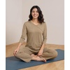 GYS Bamboo Viscose Capri Pajamas for Women Set, Soft 3/4 Sleeve Sleepwear(Camel)