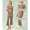 GYS Bamboo Viscose Capri Pajamas for Women Set, Soft 3/4 Sleeve Sleepwear(Camel)